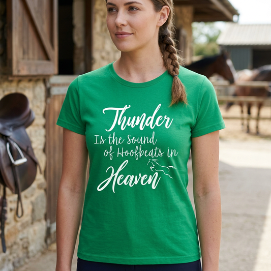 Thunder Is The Sound Of Hoofbeats In Heaven | Horse Memorial T-Shirt & Polo Shirt
