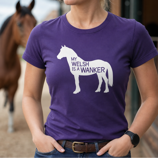 My Welsh Is A Wanker | Funny Welsh Pony & Horse T-Shirt & Polo Shirt