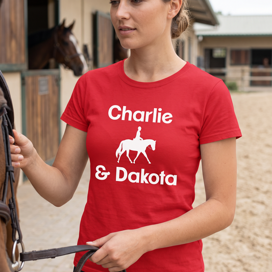 Personalised Dressage T-Shirt & Polo Shirt | Custom Horse & Rider Equestrian Clothing