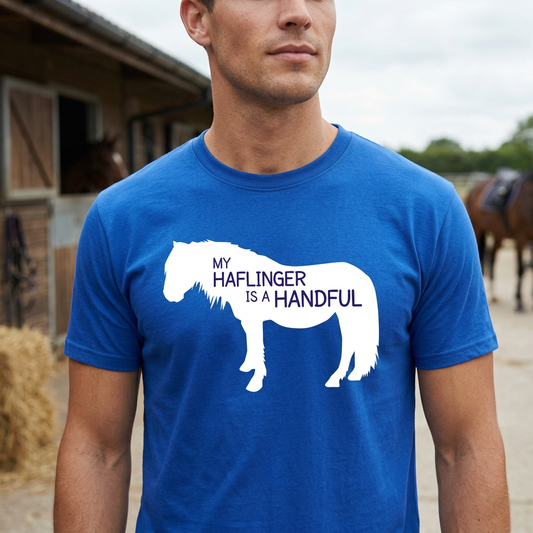 My Haflinger Is A Handful | Funny Haflinger Horse T-Shirt & Polo Shirt