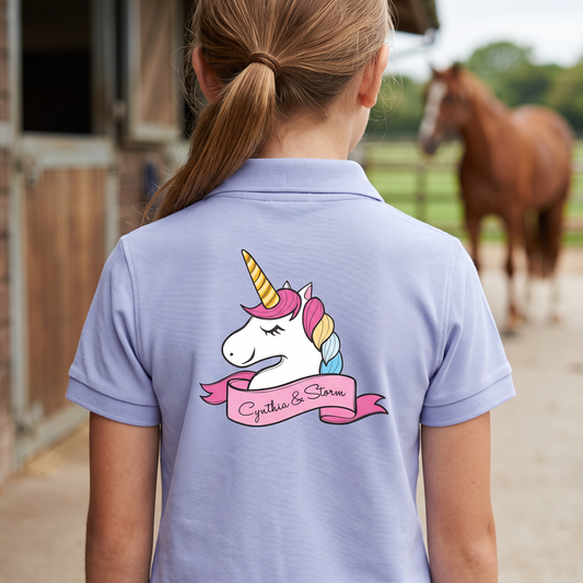Personalised Unicorn T-Shirt & Polo Shirt | Custom Name Equestrian Clothing