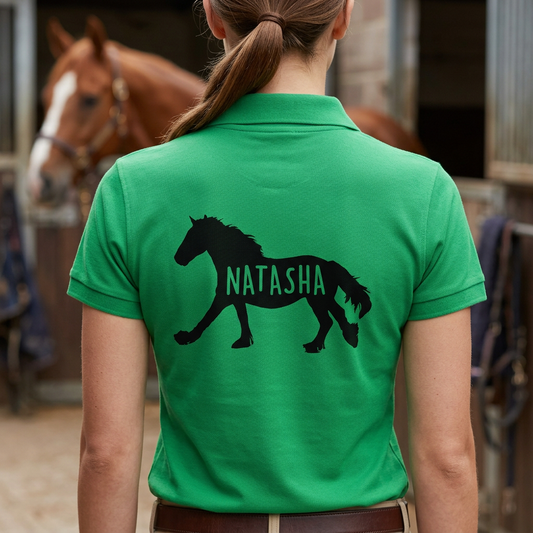 Personalised Shire & Cob Horse T-Shirt & Polo Shirt | Custom Horse Name Equestrian Clothing