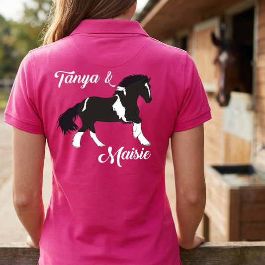 Personalised Cob & Shire Horse Portrait | Custom Equestrian T-Shirt & Polo