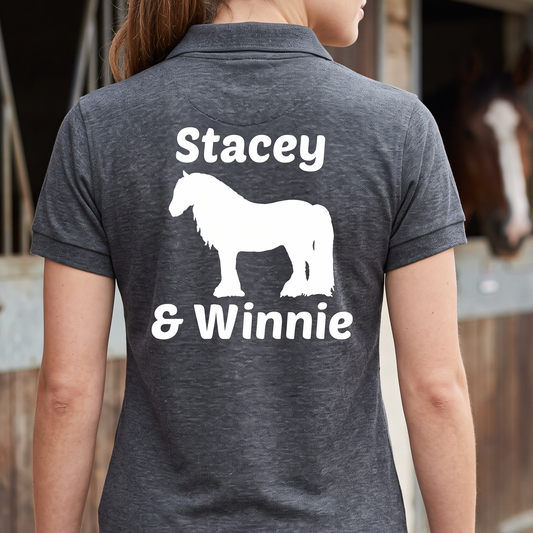 Personalised Cob Horse T-Shirt & Polo | Custom Rider & Horse Name Equestrian Clothing