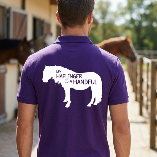 My Haflinger Is A Handful | Funny Haflinger Horse T-Shirt & Polo Shirt