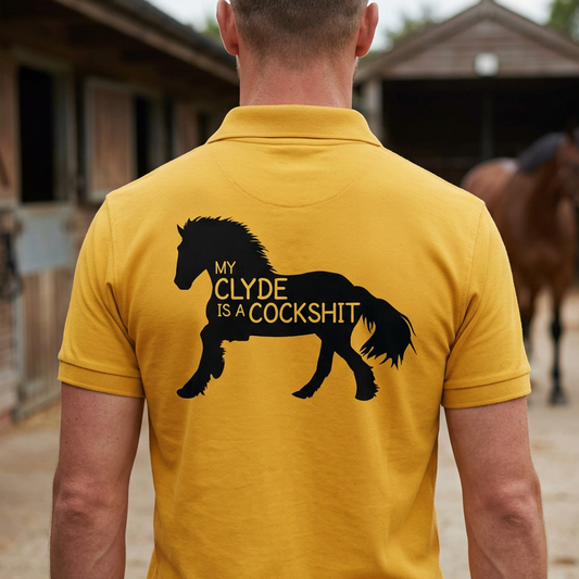 My Clyde Is A Cockshit | Funny Clydesdale Horse T-Shirt & Polo Shirt