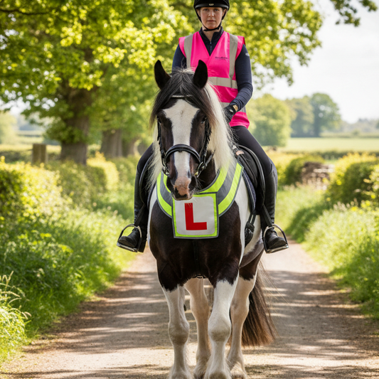 SQUARE High Visibility Equestrian Reflective Horse Breastplate With L PLATE