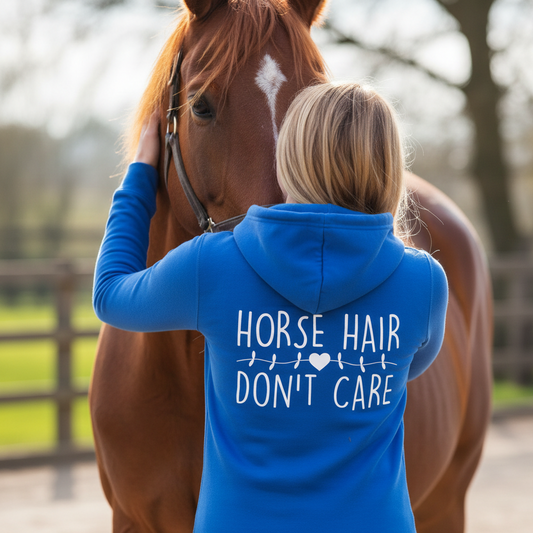 Horse Hair Don’t Care Hoodie – Funny Equestrian Horse Riding Hoodie