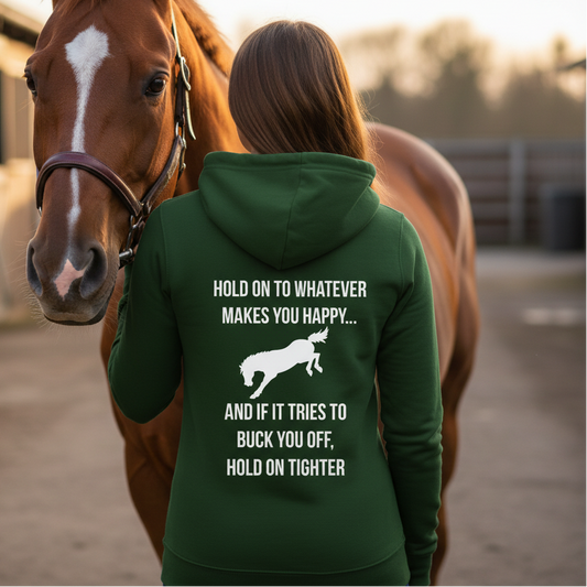 Hold on Tight Funny Equestrian Hoodie