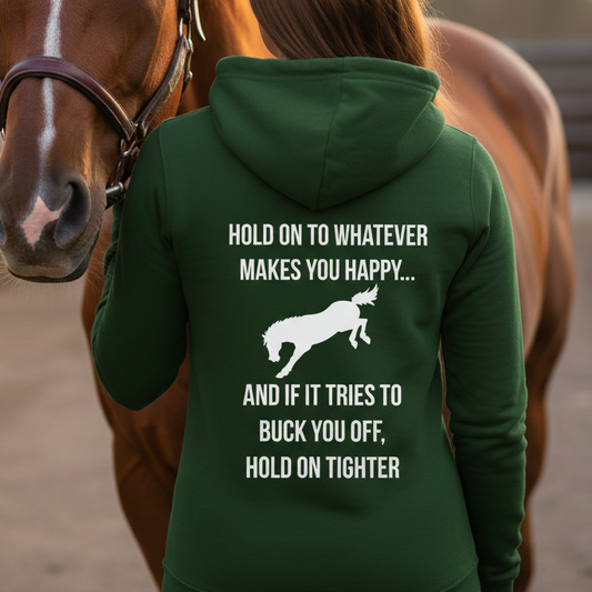 Hold on Tight Funny Equestrian Hoodie