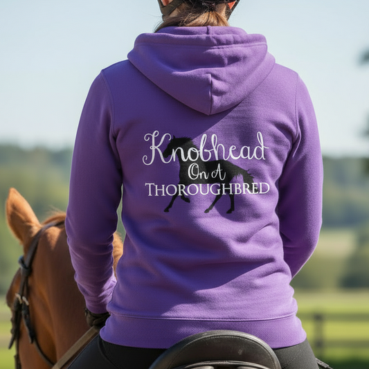 Knobhead On A Thoroughbred Funny Equestrian Hoodie