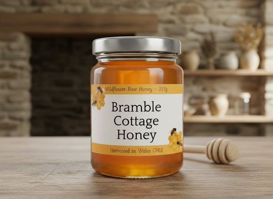 Personalised Honey Jar Labels Sticky Self Adhesive Honey Bee Stickers - Banner Design x12