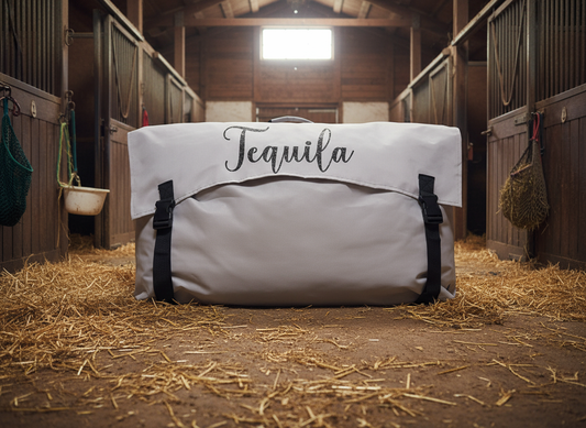 Personalised Equestrian Horse Stable Storage Bag Tidy - Calligraphy Design