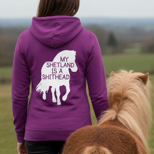 My Shetland Is A Shithead Funny Equestrian Hoodie