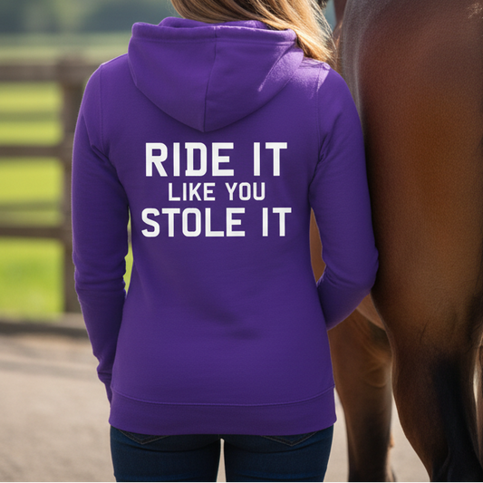Ride It Like You Stole It Funny Equestrian Hoodie