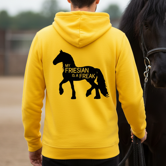 My Friesian Is A Freak Funny Equestrian Hoodie