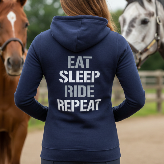 Eat, Sleep, Ride, Repeat Equestrian Hoodie