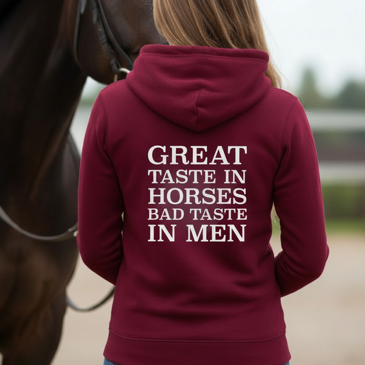 Bad Taste In Men Funny Equestrian Hoodie
