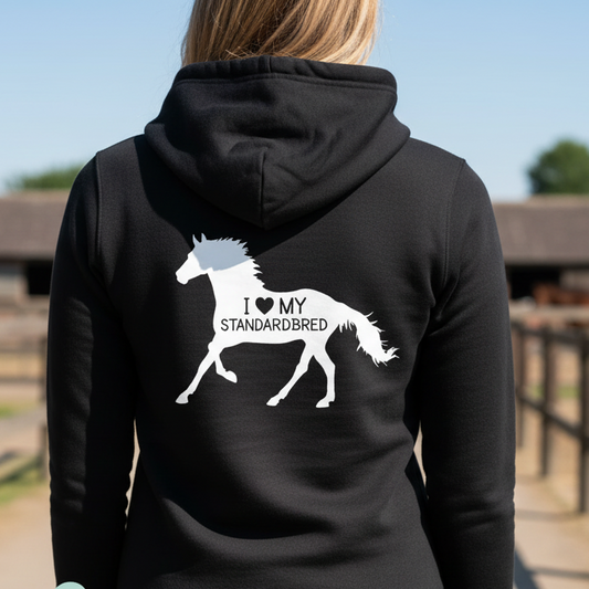I Love My Standardbred Equestrian Hoodie