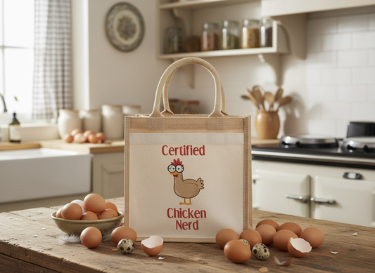 Certified Chicken Nerd Jute Bag