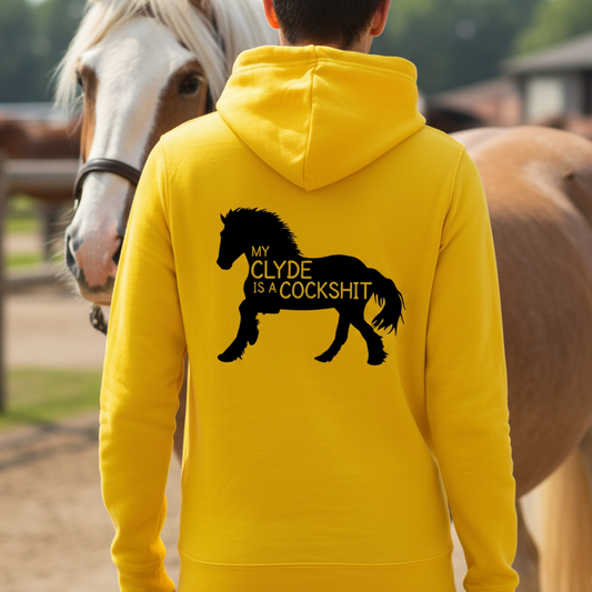 My Clyde Is A Cockshit Funny Equestrian Hoodie