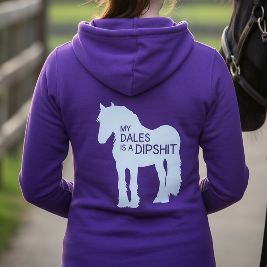 My Dales Is A Dipshit Funny Equestrian Hoodie