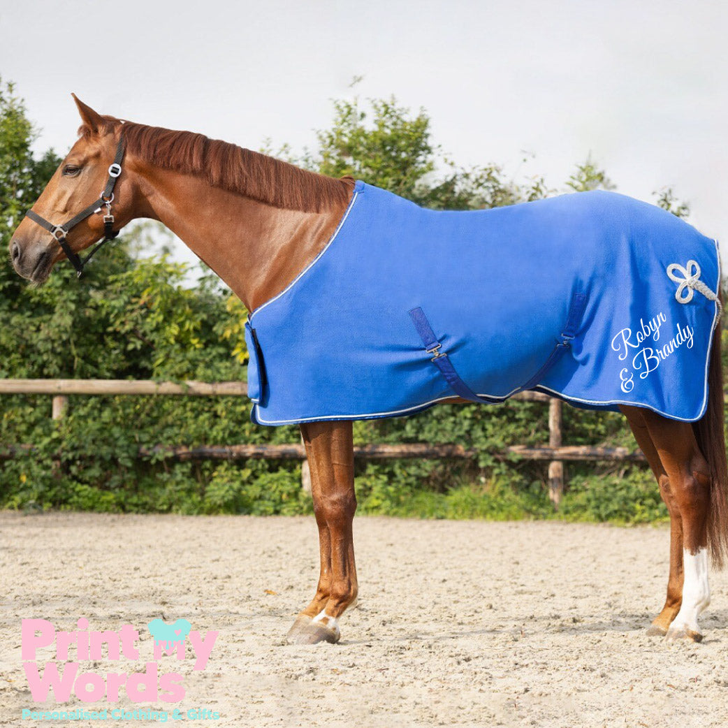 Personalised Luxury Ornamental Equestrian Horse Pony Fleece Rug Cooler