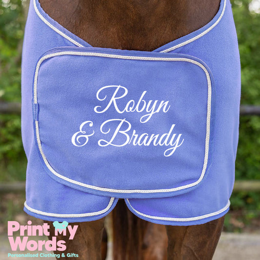 Personalised Luxury Ornamental Equestrian Horse Pony Fleece Rug Cooler