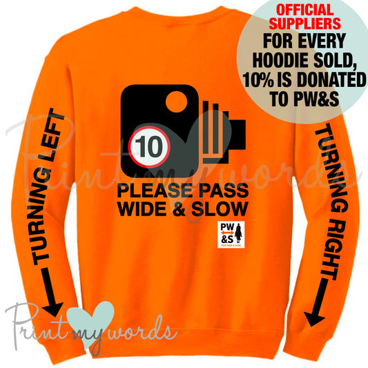 Official PW&S High Visibility Hi Vis Equestrian Neon Electric Sweatshirt - CAMERA, TURNING LEFT & RIGHT hi-viz