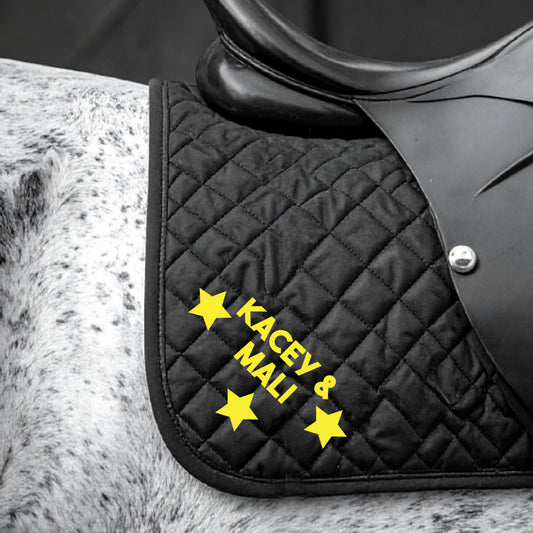 Personalised Equestrian Saddlecloth Saddle Pad - Bold Design