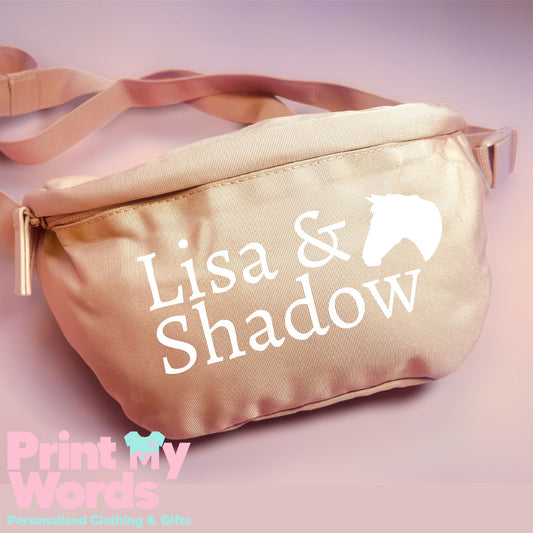Personalised Horse Riding Waist Pack Bumbag Accessory Bag - Horse Head Design