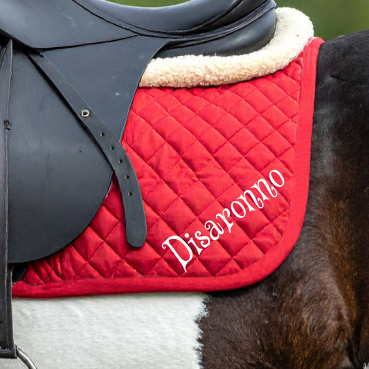 Personalised Equestrian Saddlecloth Saddle Pad - Curly Font Design