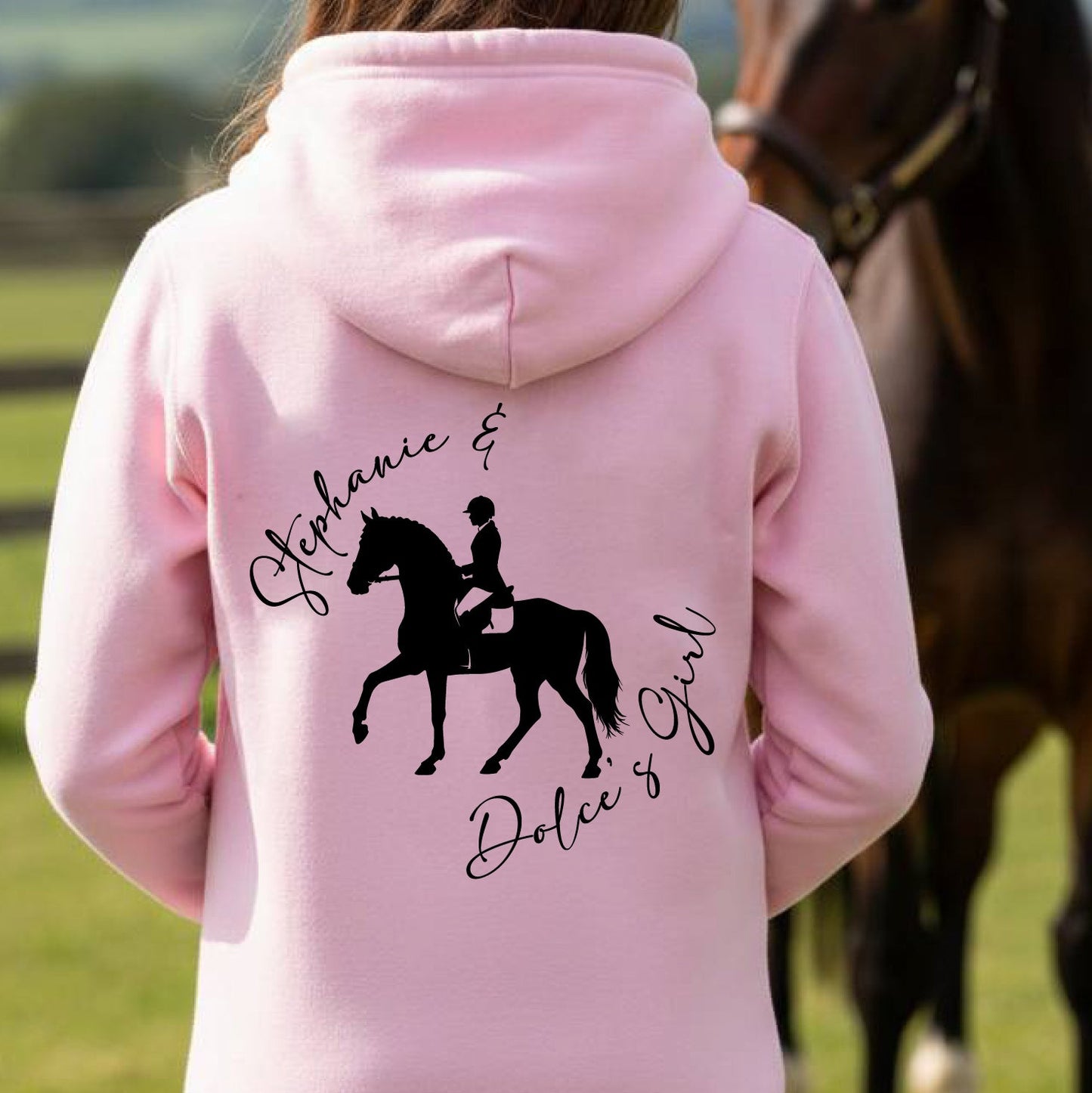 Personalised Dressage Silhouette Hoodie | Custom Horse & Rider Equestrian Hoodie