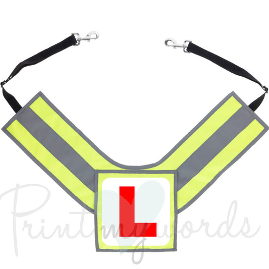 SQUARE High Visibility Equestrian Reflective Horse Breastplate With L PLATE