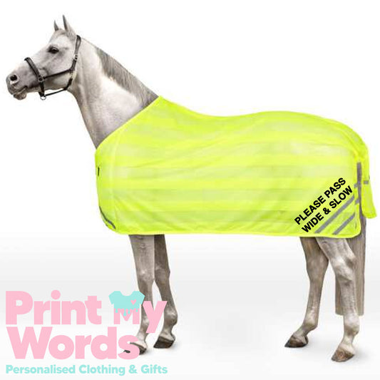 High Visibility Hi Vis Equestrian Horse Reflective MESH Walker/Lunge/Exercise Rug - L PLATE YOUNG HORSE
