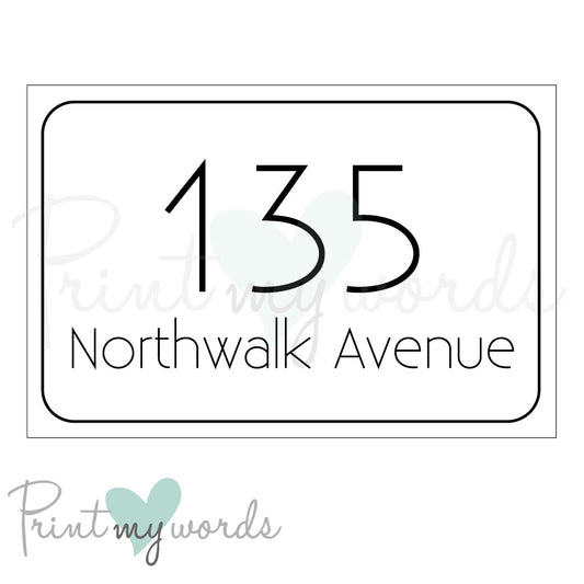 Personalised Wheelie Bin Stickers House Number & Street Name - Modern