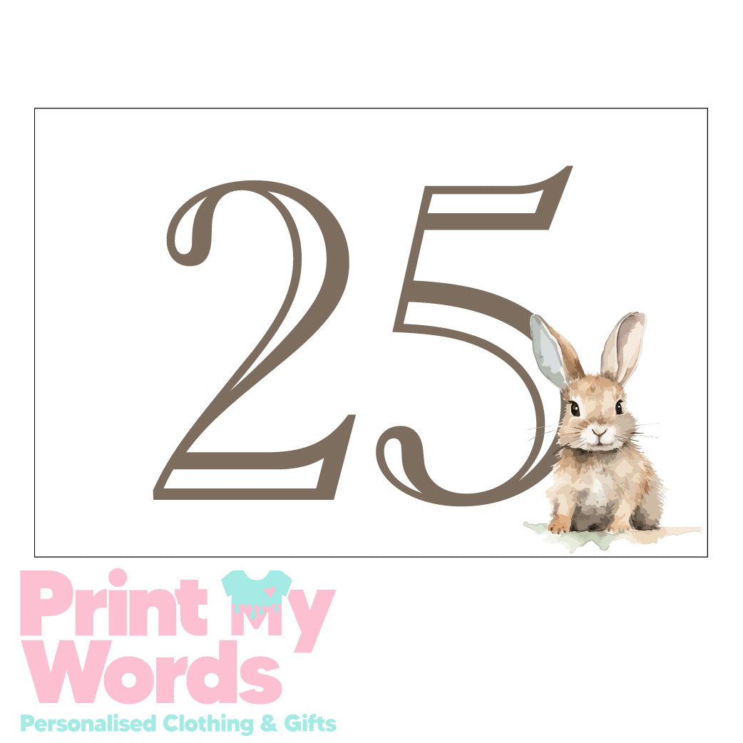 Personalised Wheelie Bin Stickers Labels House Name Number - Bunny Rabbit
