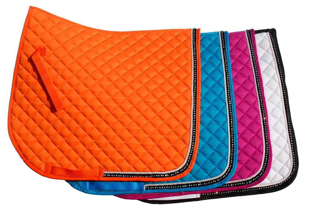 Personalised Equestrian Saddlecloth Saddle Pad - Abstract Horse Head Design