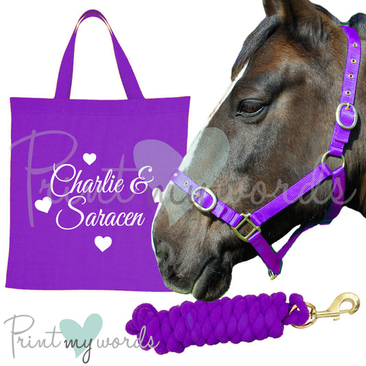 'Alexa' Personalised Matching Equestrian Set - Hearts Design