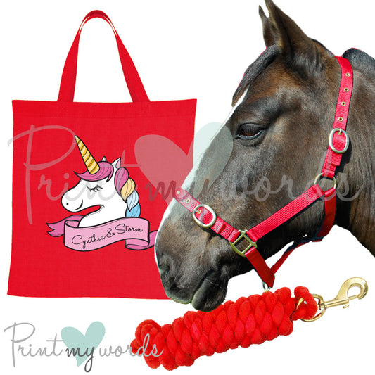 'Alexa' Personalised Matching Equestrian Set - Unicorn Head Design