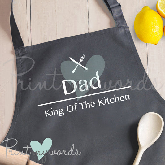 Men's Kitchen Cooking Apron Bib - King Of The Kitchen