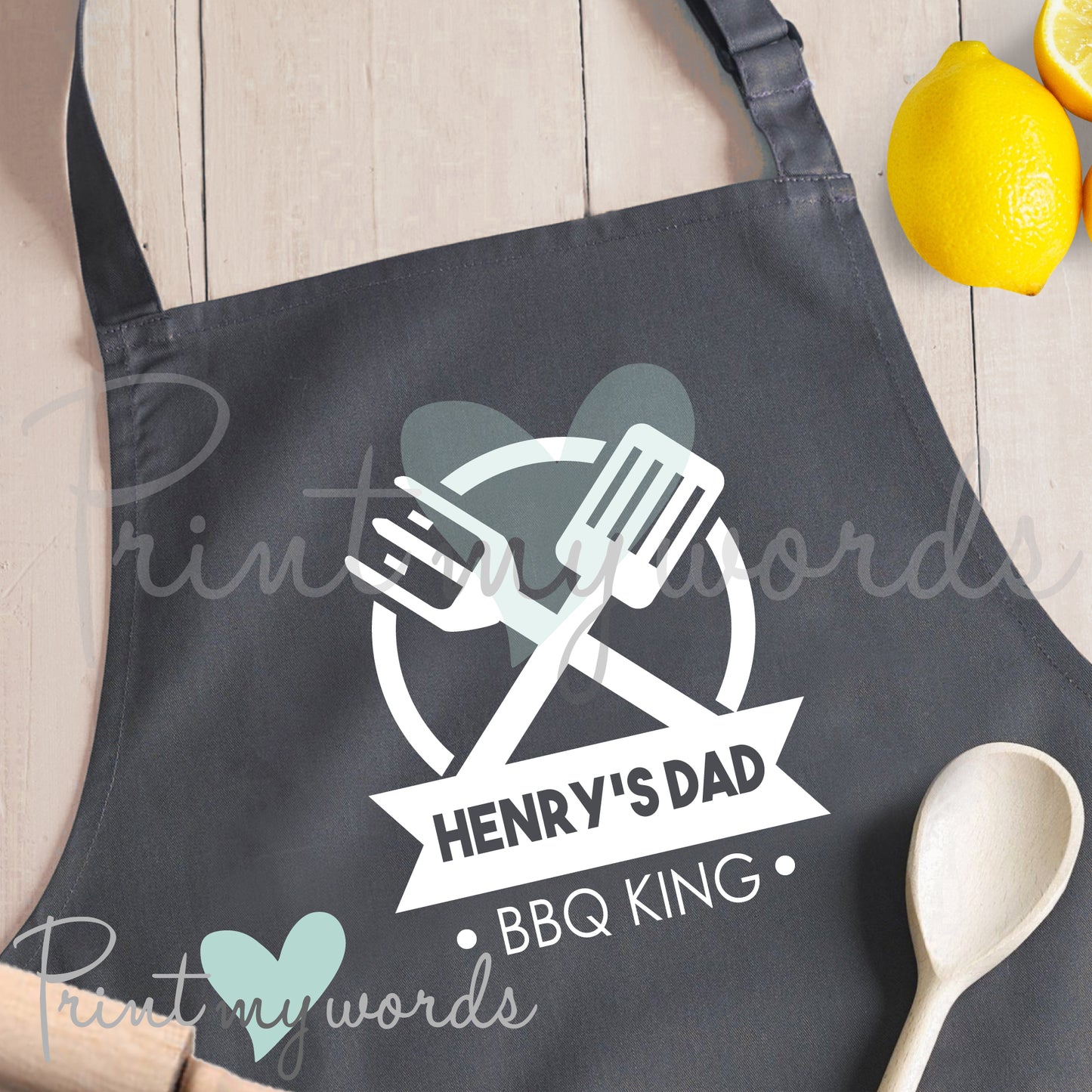 Men's Personalised Kitchen Cooking Apron Bib - BBQ King