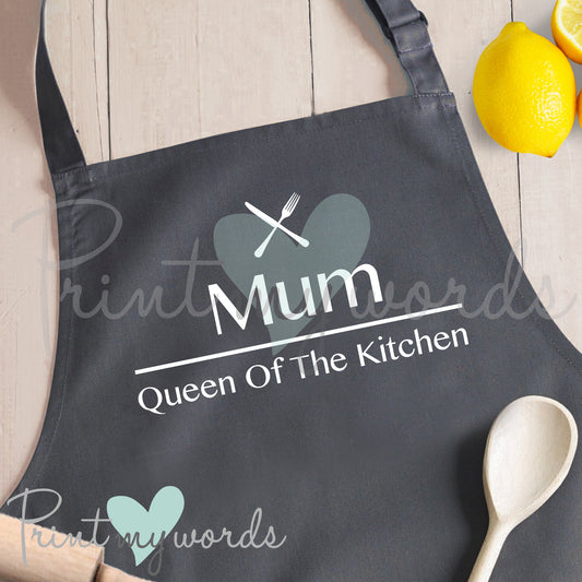 Ladies Kitchen Cooking Apron Bib - Queen Of The Kitchen
