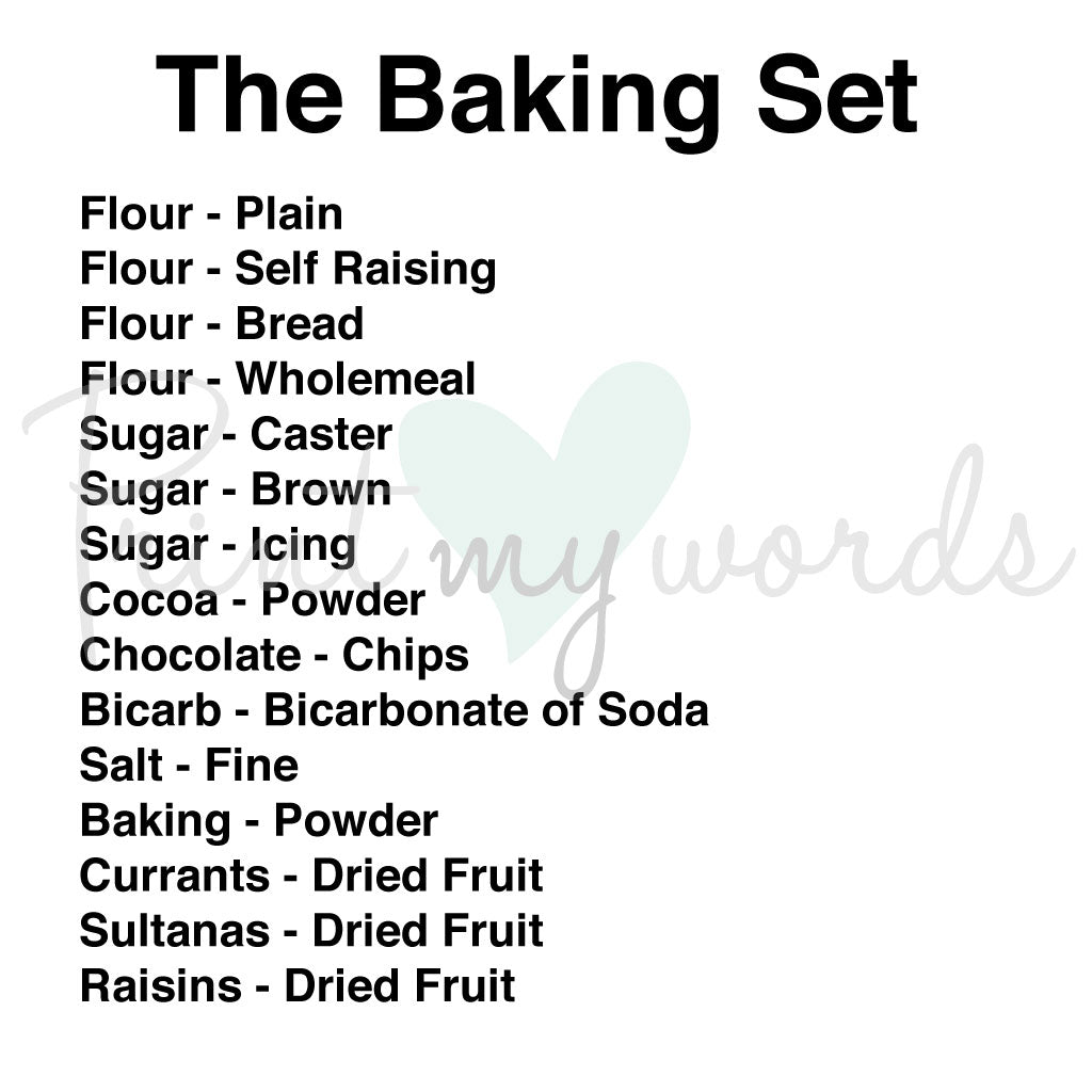 Modern Pantry Organisation Storage Jar Labels - Baking Set 15 pack