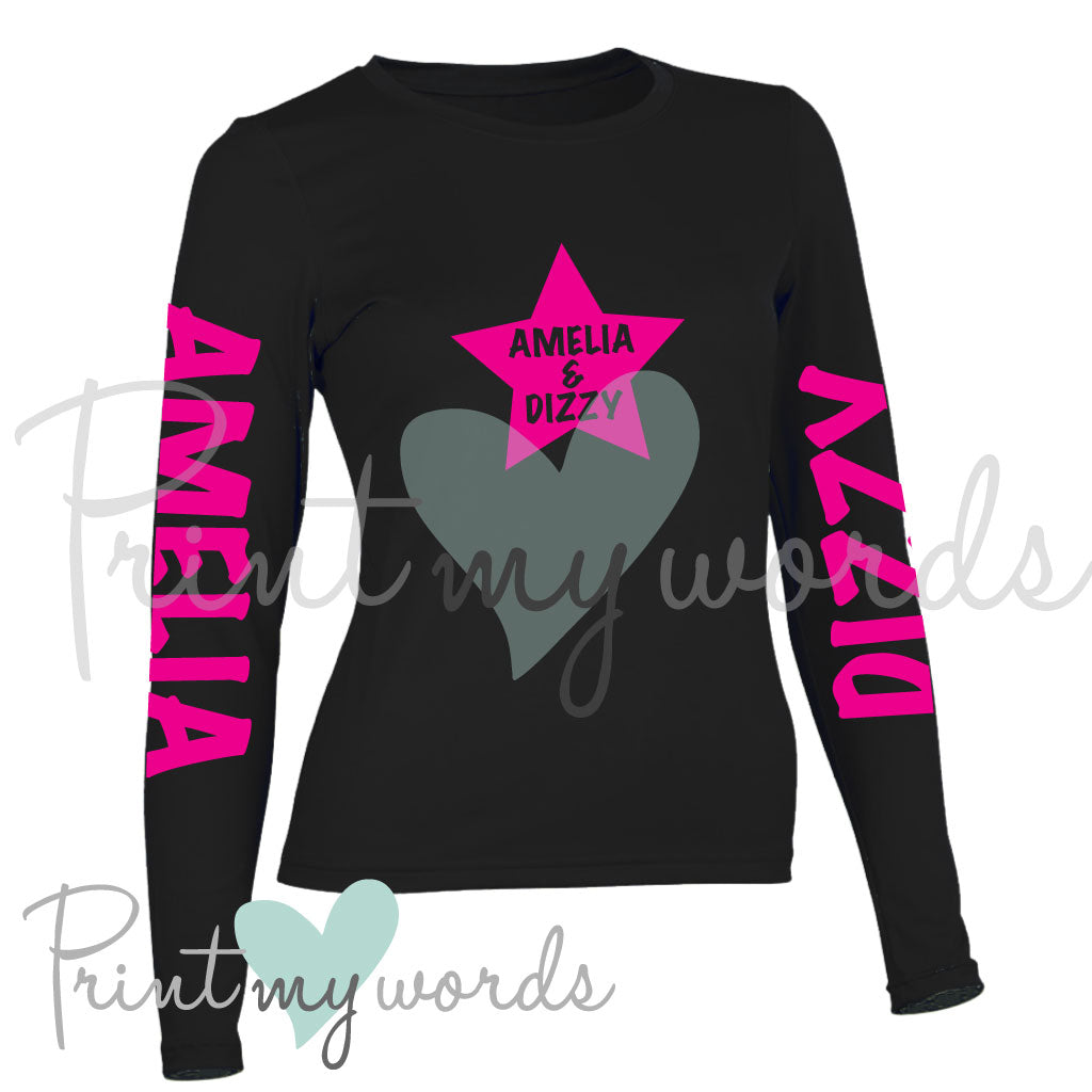 Ladies Personalised XC Cross Country Equestrian Base Layer - Star Design