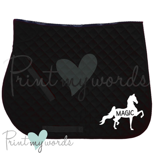 Personalised Equestrian Saddlecloth Saddle Pad - Saddlebred Design