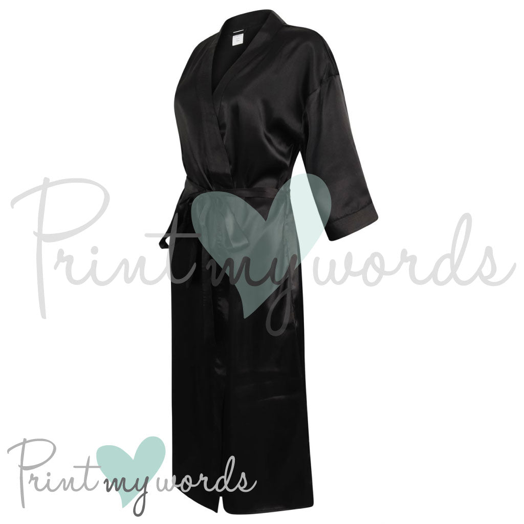 Personalised Satin Wedding Bridal Robe Dressing Gown - Maid of Honour