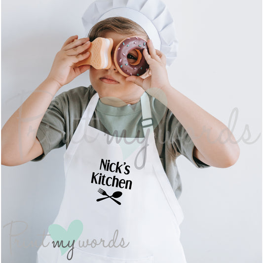 Children's Personalised Kitchen Cooking Apron Bib - Child's Kitchen