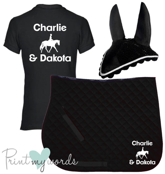 'Cora' Ladies Personalised Matching Equestrian Set - Dressage Design