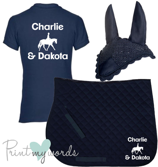 'Cora' Ladies Personalised Matching Equestrian Set - Dressage Design